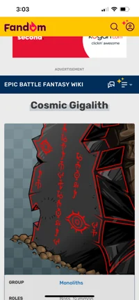 Cosmic gigalith 