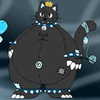 King Black Cat Plush