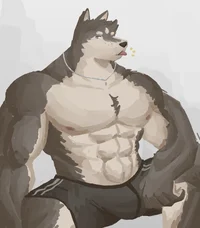 Buff husky roommates