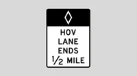 HOV lane ends -half-