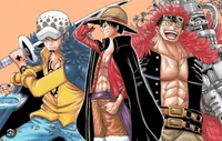 Luffy Law and Kidd