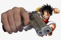 Luffy with a gun