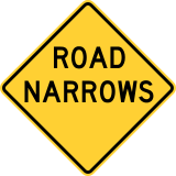 Road narrows