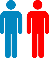 red and blue