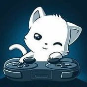 Cute Tired Gamer Cat