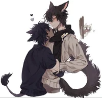 Cute wolf couple