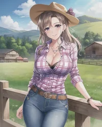 Tiny near a Cowgirl