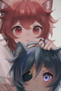 Diluc x Kaeya kitty-