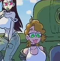 two girls and a tank