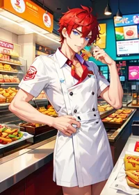Femboy food worker