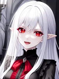 Joyful vampire girl