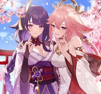 yae miko and Raiden 