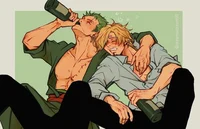 Sanji e zoro bebados