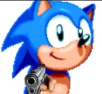 sonic with gun