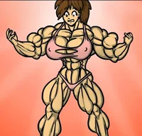 Chained muscle girl