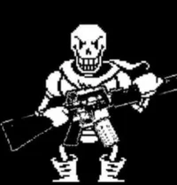 Papyrus with a gun
