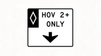 HOV 2 only OVERHEAD