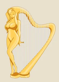 Gold Harp Woman
