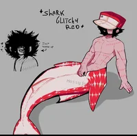Shark  glitchy red 
