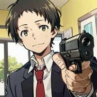 Adachi with gun