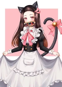 Maid Nezuko cat