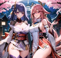 Ei and Yae Miko 