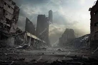 Destroyed city