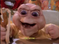 baby sinclair angry