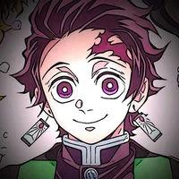 Tanjiro fake smile 
