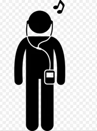 Stickman with headph