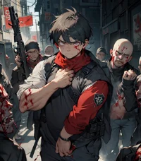 Chubby boy in zombie