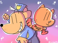 Dog Manand Lil Petey