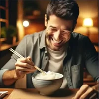 Man who loves rice