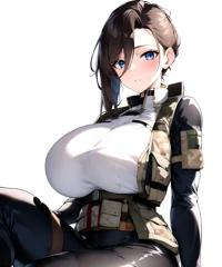 Military milf gunner