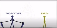 Two scythes vs Earth