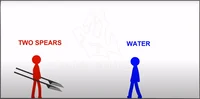 Two spears vs Water
