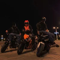 Three bikers