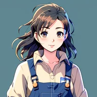 Saki with overalls