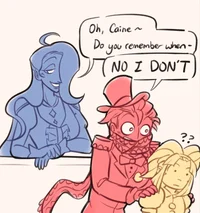 Pomni Caine and Moon