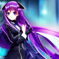 a kawaii purple neko