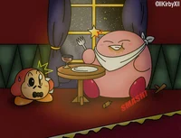 Kirby At A Restaurat