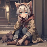 A homeless catgirl