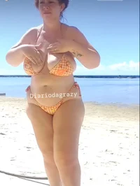 On beach with auntie