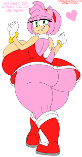 Amy Rose thicc tg tf [Sonic the Hedgehog] by @Damienandfriends