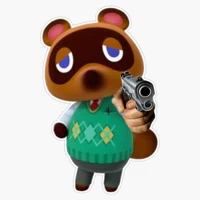 Tom Nook with a gun