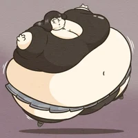 Inflated goth girl