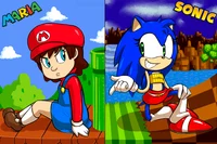 Sonic y Female Mario