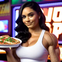 Muscle Girl Waitress