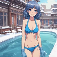 Blue bikini anime