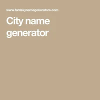 City Name Generator